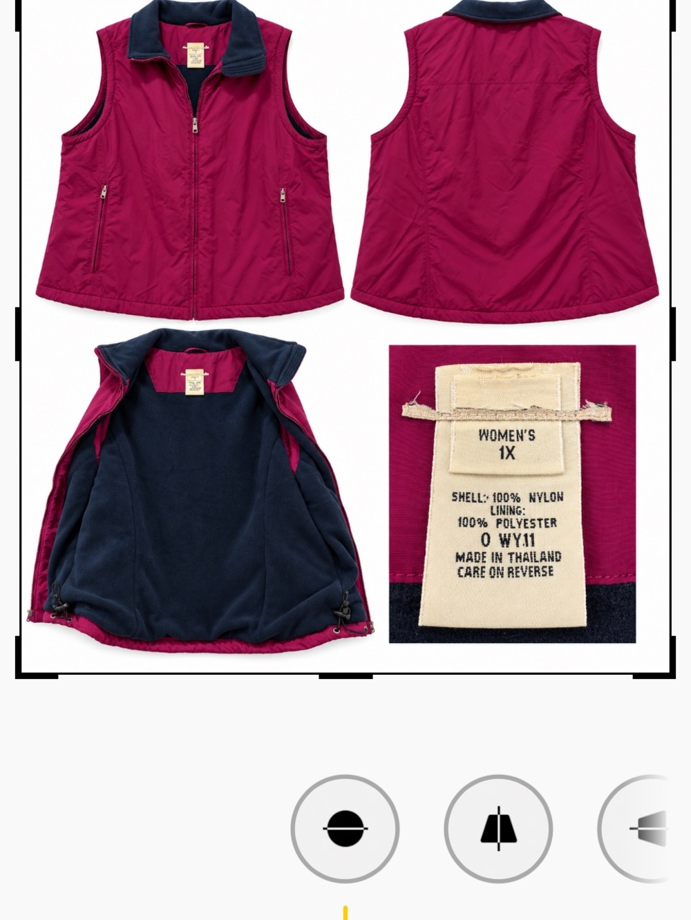 Magenta & Navy Fleece-Lined Vest – Women’s 1X